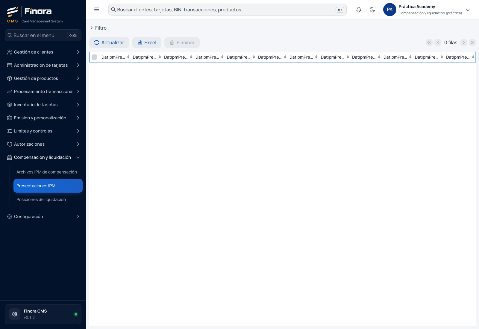 Lista de presentaciones IPM